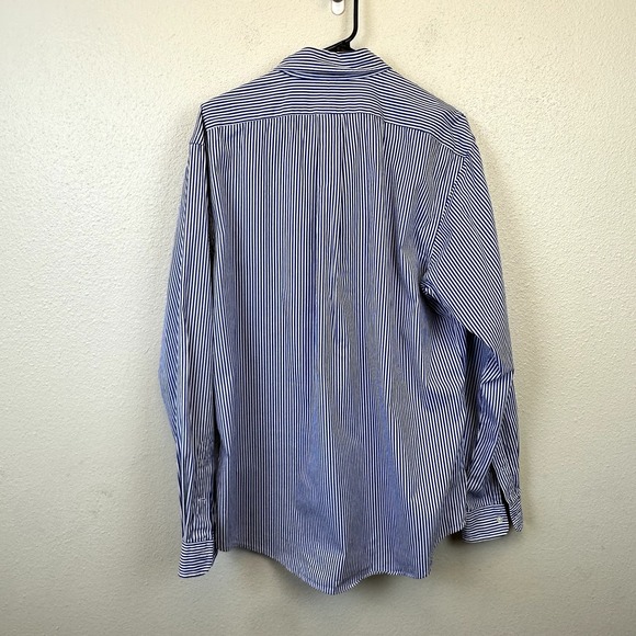 VTG Ralph Lauren Custom Fit Button Down Shirt Mens XL Striped Long Sleeve Pony - Picture 3 of 6